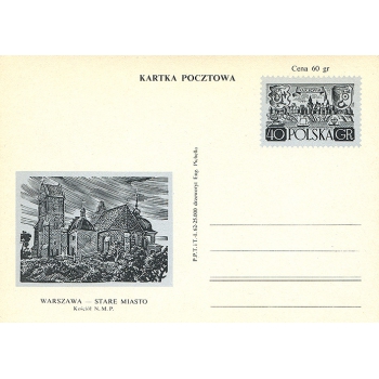 Karta Cp 210 VIIB Warszwa - Stare Miasto - Kościół N.M.P. -sygn. I.62-50.000